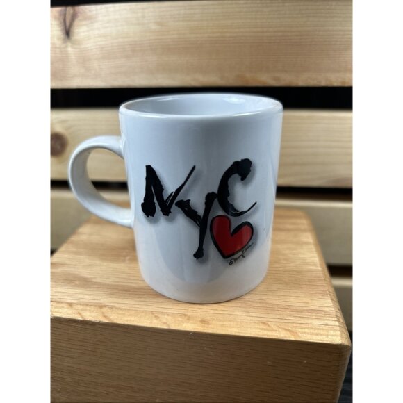 New York City Love NYC Heart Espresso White Ceramic Mug Mary Ellis souvenir Cup - Picture 3 of 7